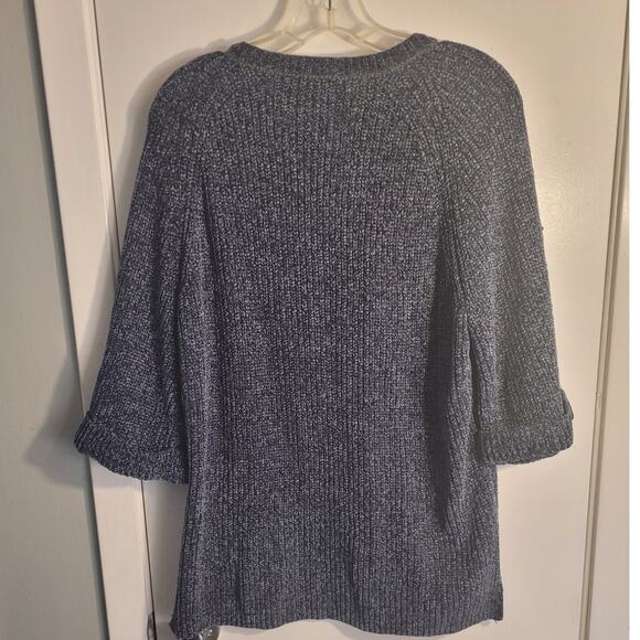 ARCHITECT Womens Black White Speckled Sweater Sz 1X 3/4 Cuffed Sleeves Hugge - Picture 9 of 10